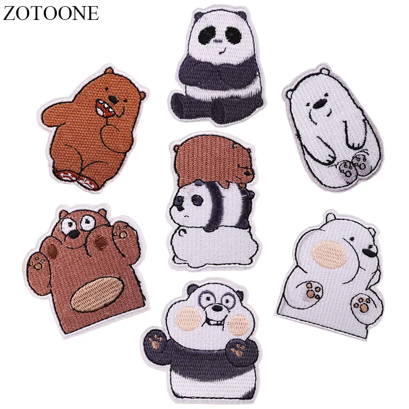 ZOTOONE мультфильм панда заплатка &quotмедведь&quot наклейки для одежды Jcaket значок