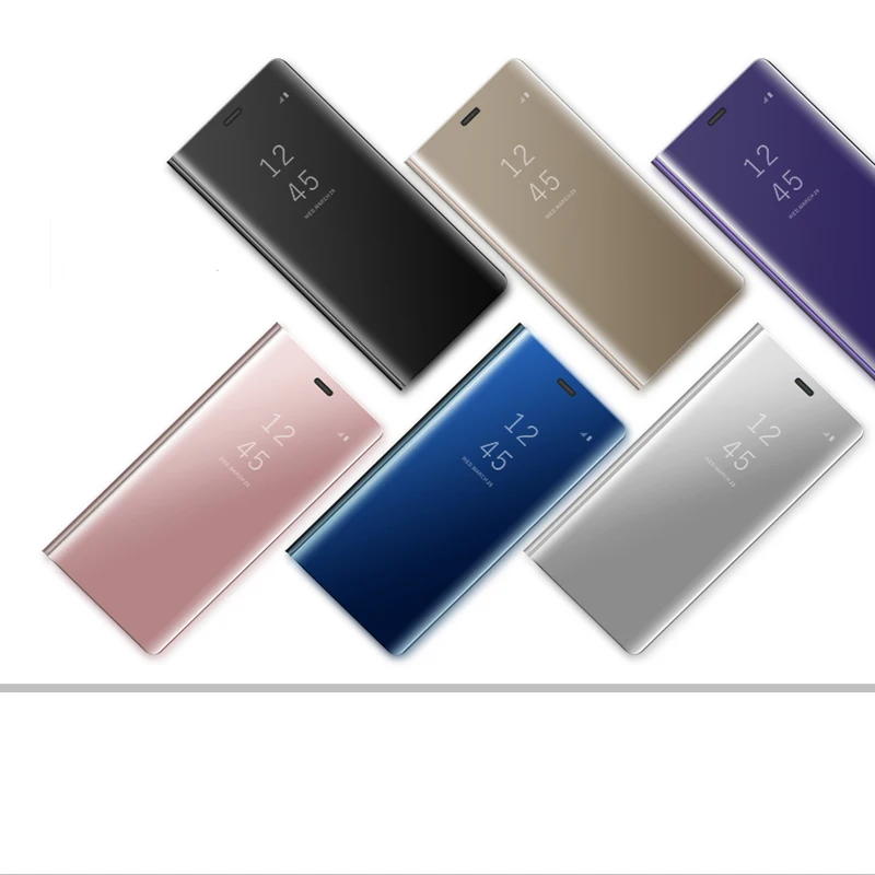 Зеркальный кожаный жесткий чехол для Samsung Galaxy A5 A7 2017 S6 S7 edge Smart Clear View флип с
