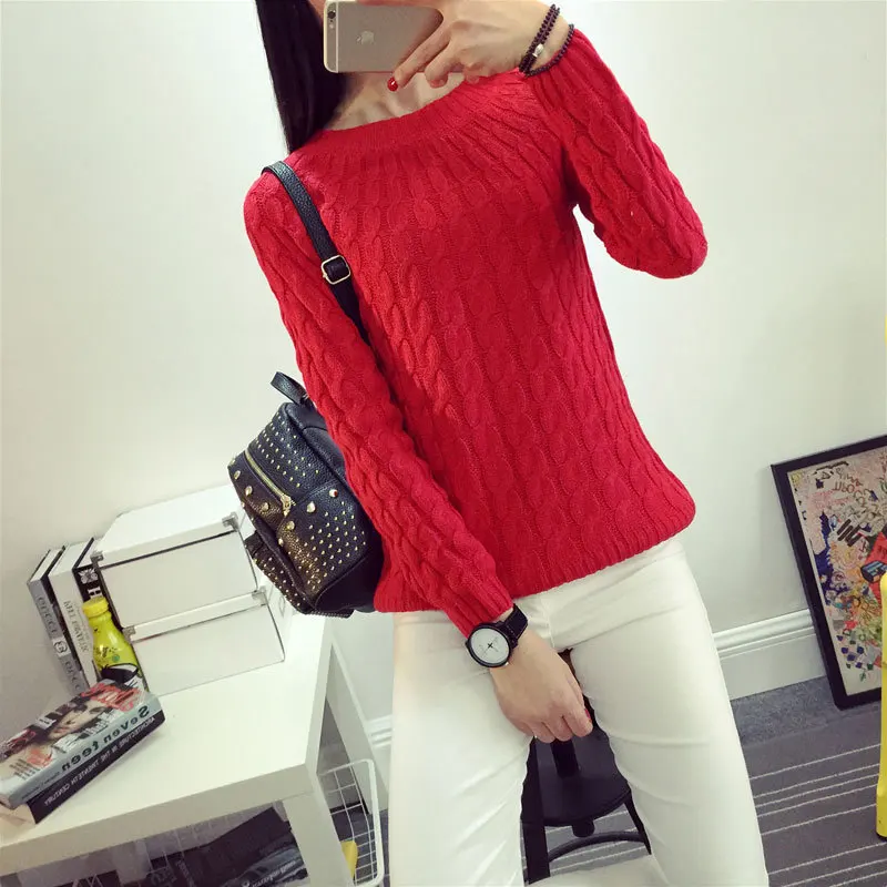 2017 New Autumn And Winter Sweater Hedging Retro Large Size Women Loose Bottoming Neck Pullover Coats NM30 | Женская одежда