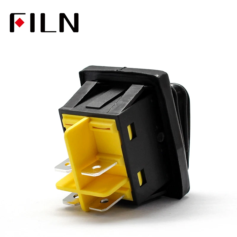 FILN 30A/250В heavy ducty on off IP67 Водонепроницаемый черный пластиковый тумблер 4 контакта