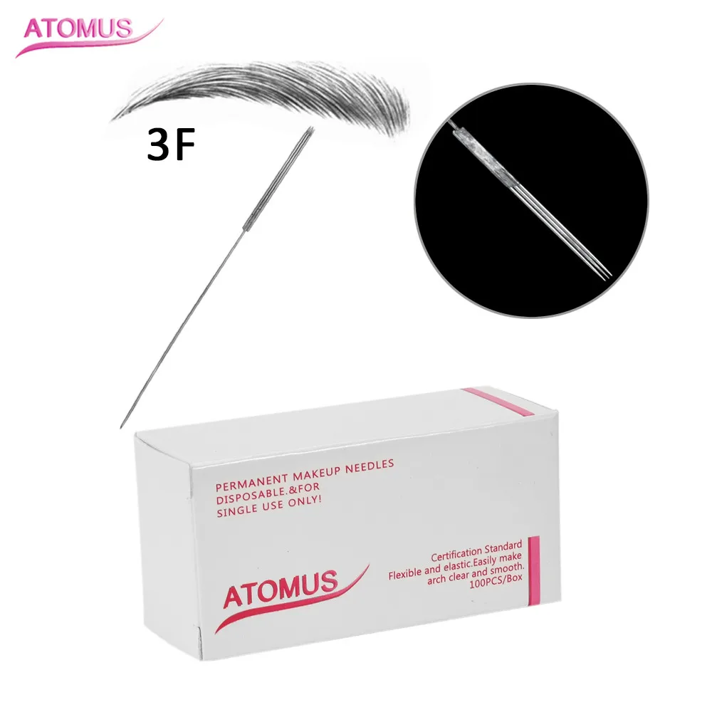 100 шт. 3F Agujas Tatuaje Micro Blady Agulhamento медицинский Tebore Laminas Tebori Agulha Microblading Ceja макияж