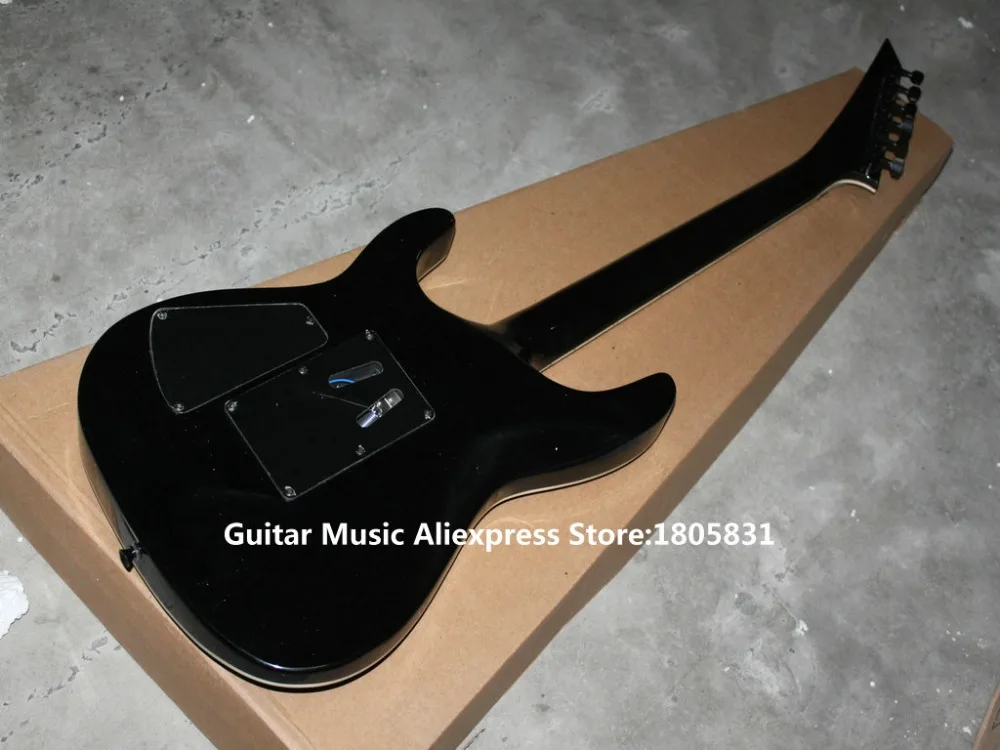 Оптовая продажа гитары черная электрическая гитара 24 лада высокого качества OEM