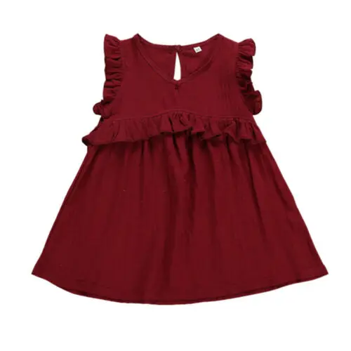 Платье для маленьких девочек летняя одежда новорожденных гофрированное