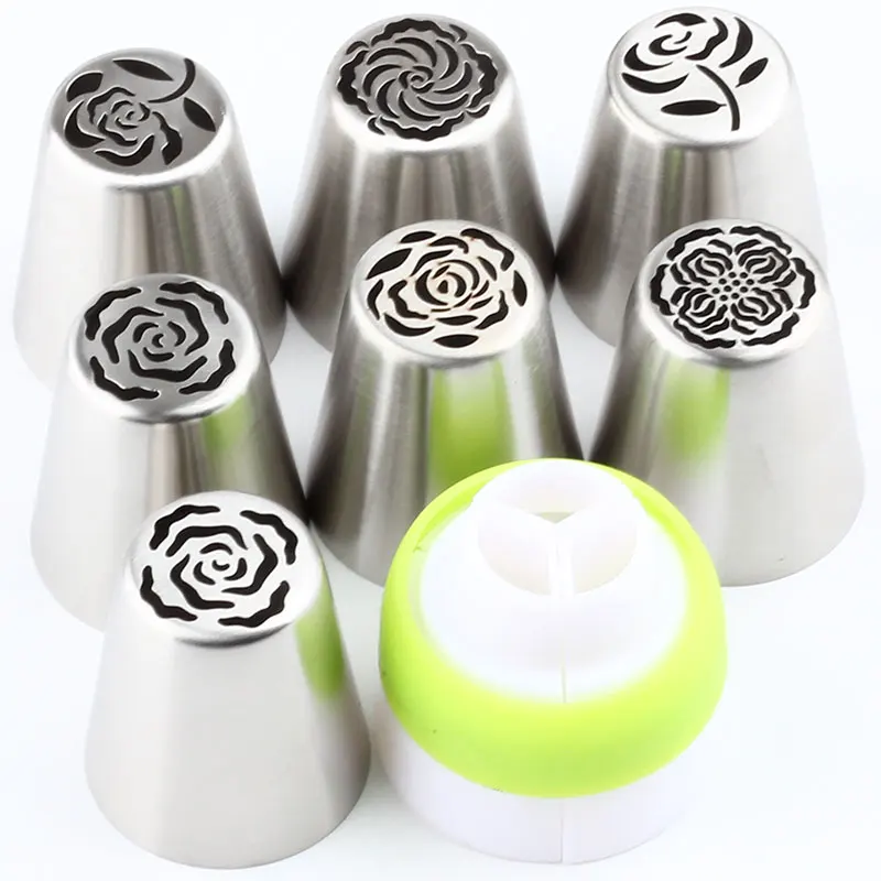 7 шт. аксессуары для украшения торта розы|Наборы кондитерских насадок| |