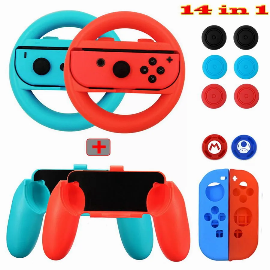 Набор аксессуаров для Nintendo Switch Joy-con силиконовый чехол с рулевой рукояткой