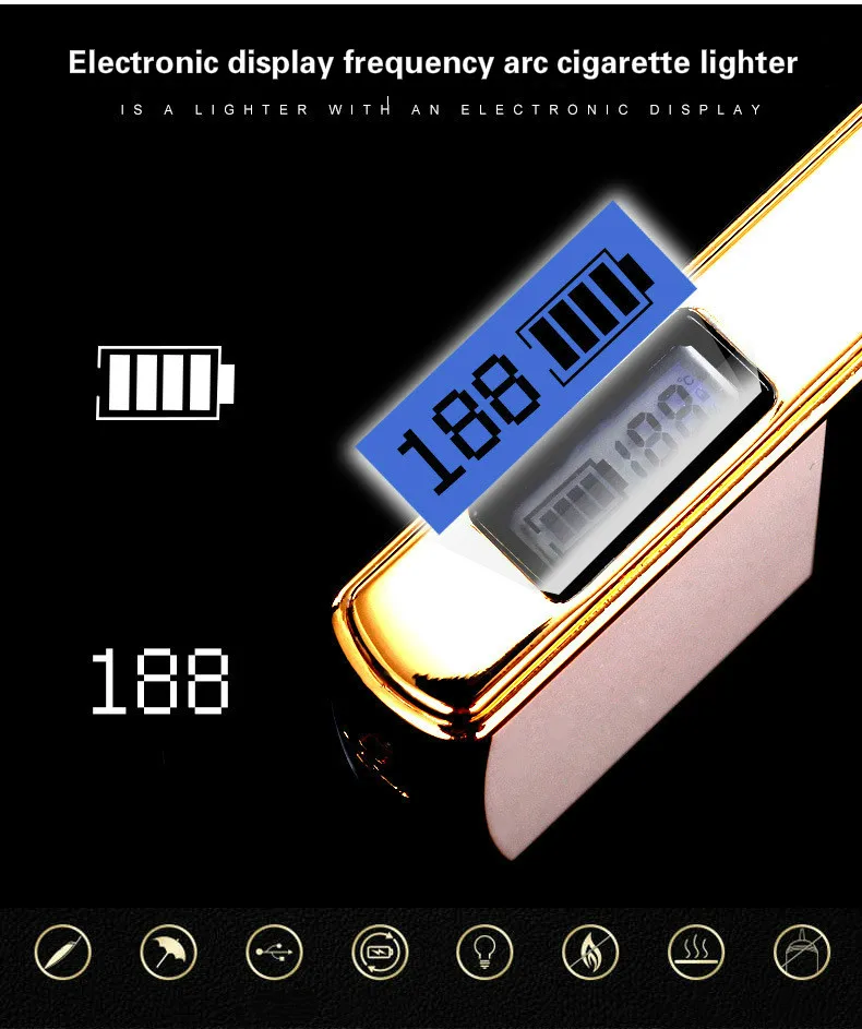 Электронный дисплей частота USB дуга плазменная Зажигалка перезаряжаемая