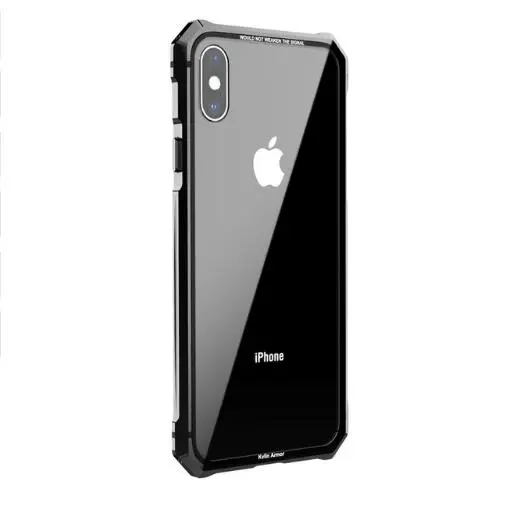 black Для iPhone X 7 8 Plus чехол Черный Защитный авиационный Бампер металлический винт сотовый Чехол для телефона с прозрачной задней закаленным стеклом Cov - Цвет: black