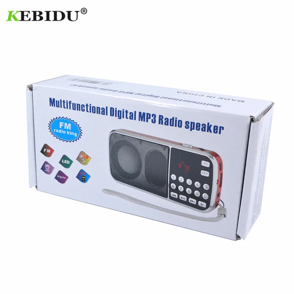 Kebidu портативный L-088 Micro SD TF fm-радио HIFI мини-динамик MP3 музыкальный плеер двойной