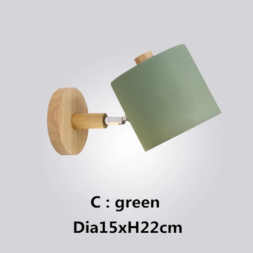 C green Nordic Личность Творческая мультфильм настенный светильник E27 Макарон фон настенный светильник для детей чтения прикроватная тумба для спальни - Цвет абажура: C green