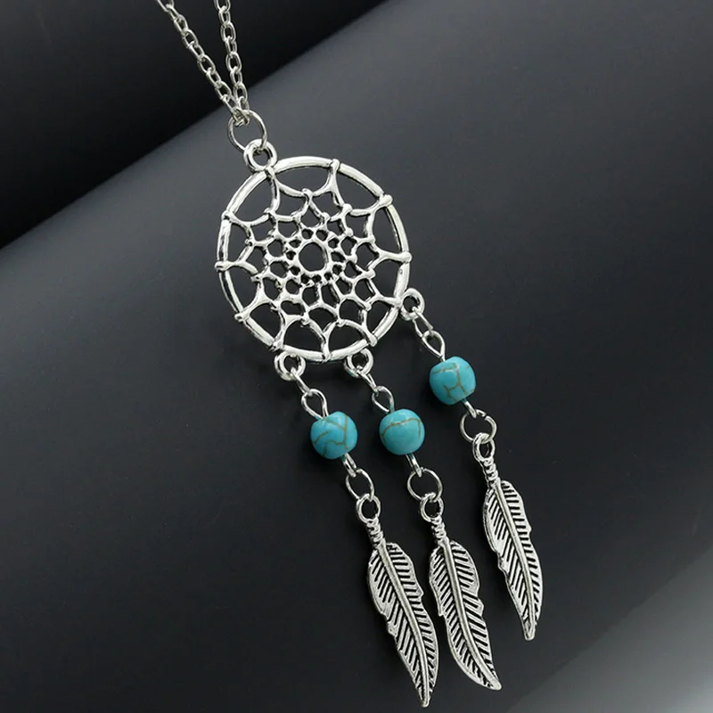 Ожерелье женское в этническом стиле изящное колье с кулоном богемном длинная