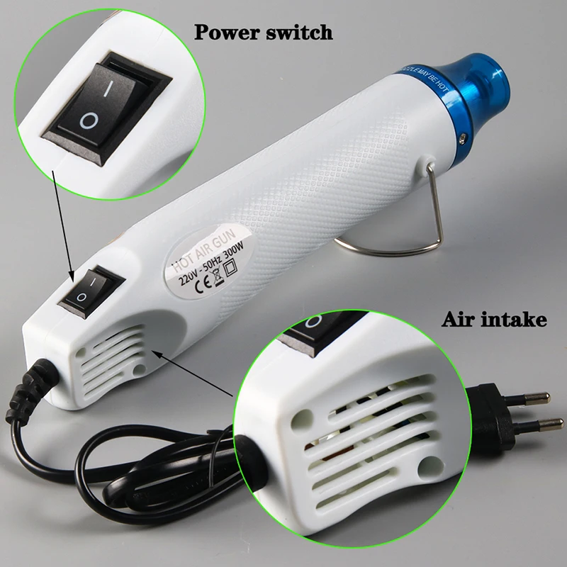 Heat gun 220V 300W DIY Hot air Power tool Hair dryer soldering Supporting Seat Shrink Plastic Air | Инструменты