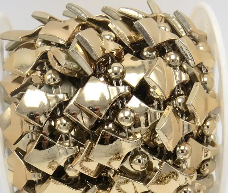 20 ярдов полукруглые бусины с кисточками УФ покрытием цепочкой для шитья Apperal Bag