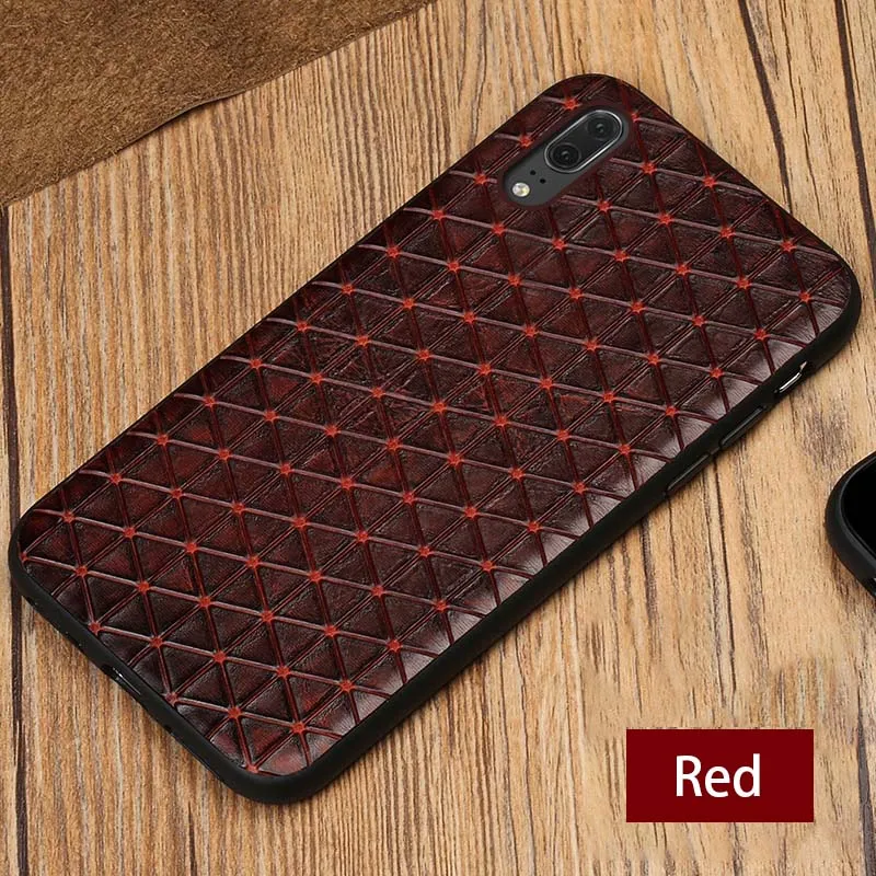 red Чехол для телефона из натуральной коровьей кожи для huawei P30 P20 Pro Lite mate 20, все упаковки, мягкий силиконовый чехол из ТПУ для Honor 10 20 PRO 8X 9X - Цвет: red