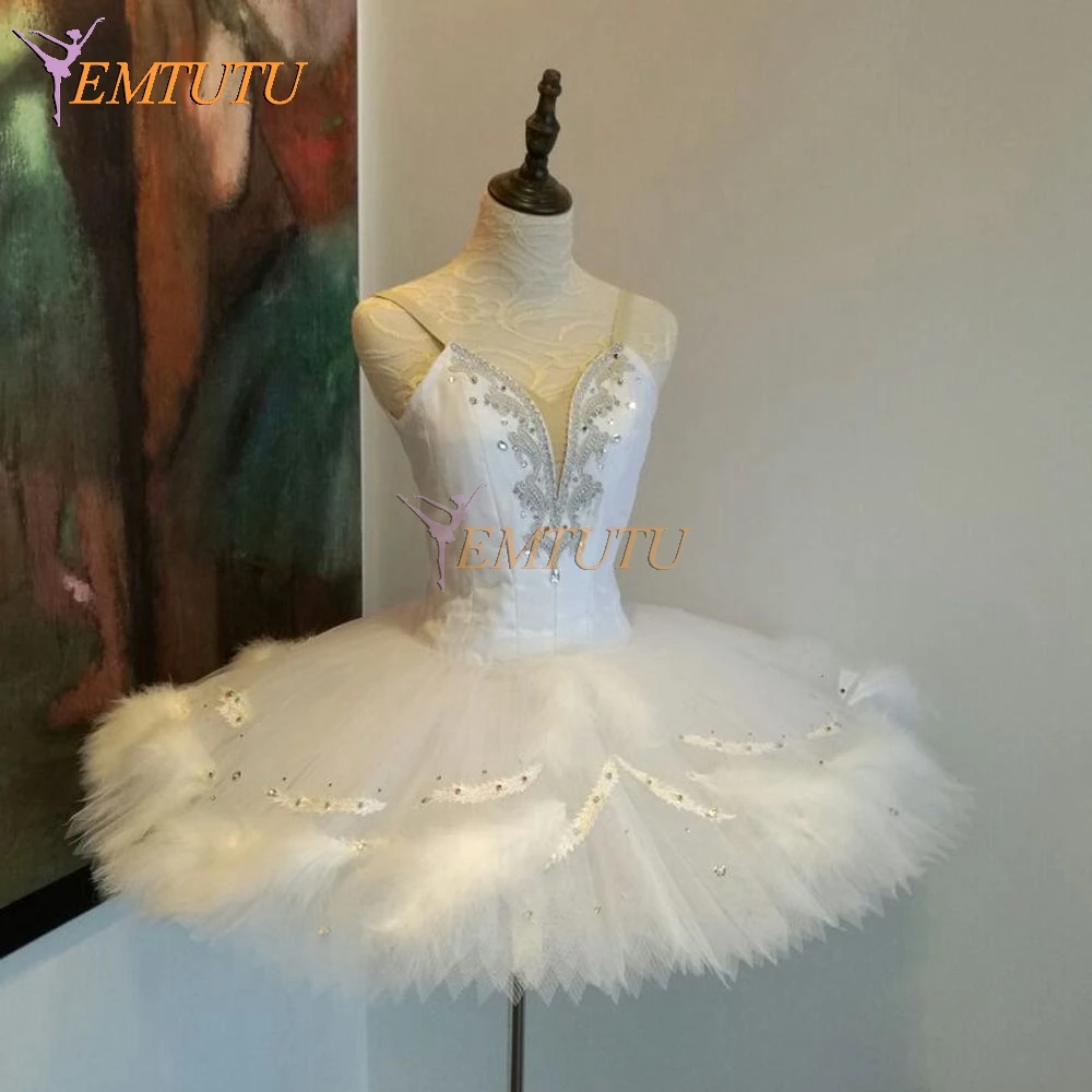 Женские белые Лебединое озеро профессиональные балетные пачки перья Odette