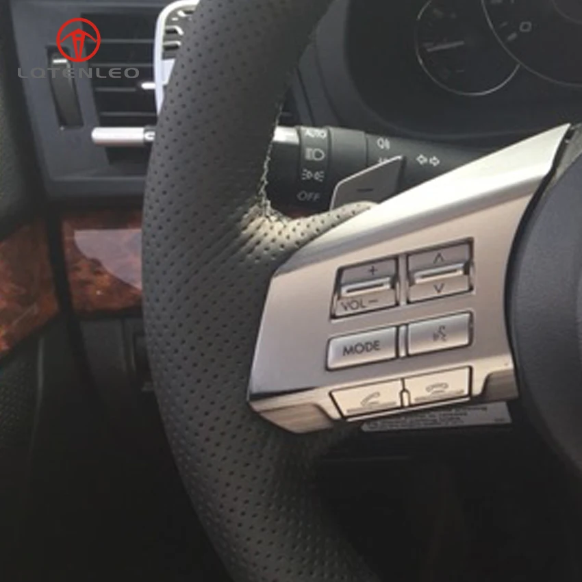 LQTENLEO черная искусственная кожа DIY сшитый вручную чехол рулевого колеса автомобиля для Subaru Outback 2010 2011 2012 Legacy 2009-2012