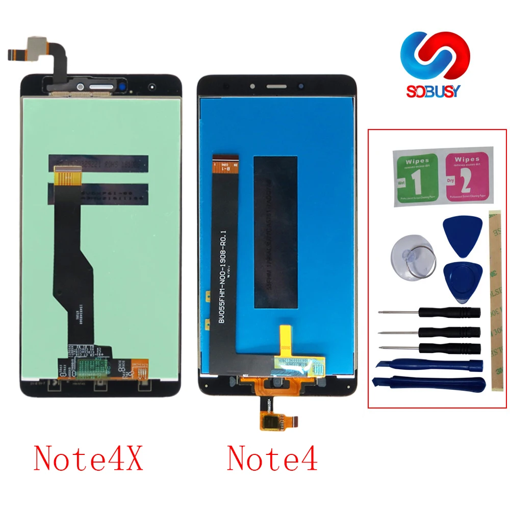 Sobusy для Xiaomi Redmi Note 4 MTK Helio X20/Snapdragon 625 ЖК дисплей сенсорный экран панель дигитайзер