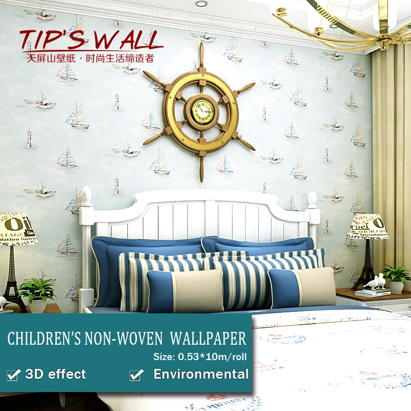 TIPSWALL детская комната Морской стиль нетканый материал экологические обои 3D