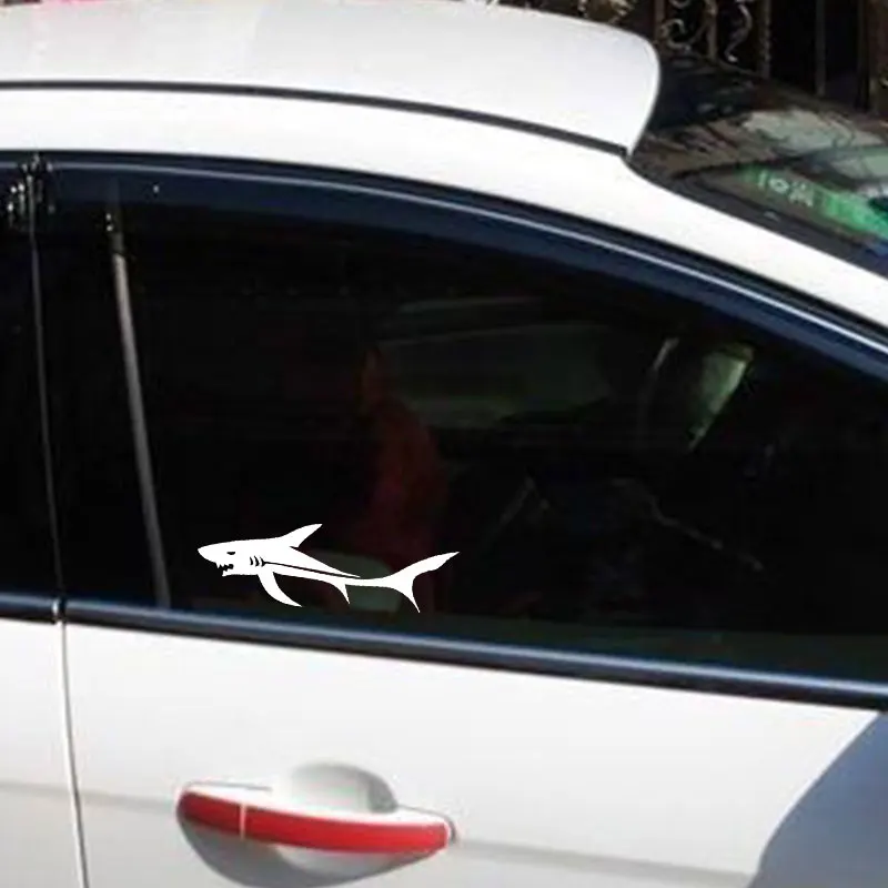 Забавная наклейка для автомобиля с большой акулой креативная виниловая пленка