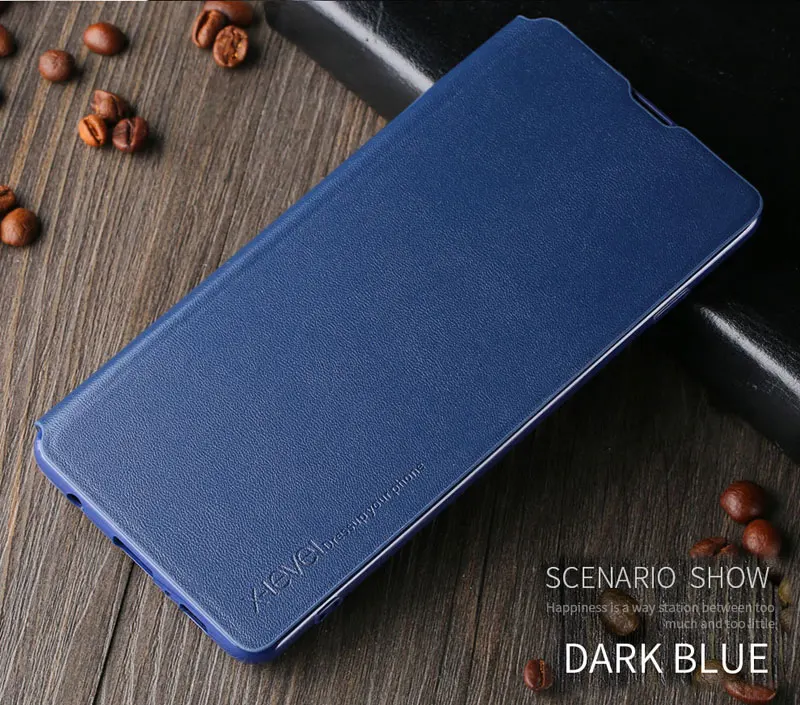 Blue Кожаный чехол-книжка X-Level для samsung Galaxy S10 Plus ультратонкий S10e - Цвет: Blue