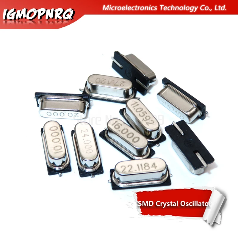 20 шт SMD кварцевый генератор 14 7456 м 16 000 18 432 22 1184 24 HC 49S Кварцевый резонатор