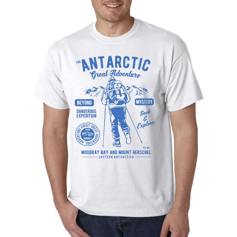 

Antarctic Great Adventure T-Shirt / Winter Sports Hiking Mountain Climbing Ski 2019 T-Shirt Men 100% Cotton Mens Tee Shirts