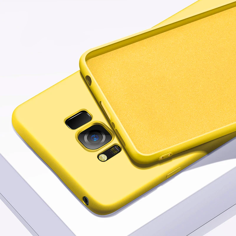 Мягкая накладка из жидкого силикона чехол для телефона для samsung Galaxy A30 A50 A70 M10 M20 плотная Карамельный цвет для Note8 Note9 S8 S9 S10 плюс S10 Lite - Цвет: Цвет: желтый