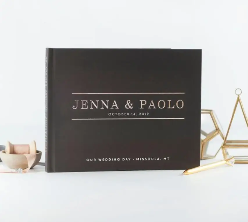 

Персонализированная фольга Серебряная Свадебная Гостевая книга фото Стенд Книга, Пользовательские Свадебные журналы мгновенные фотоальб...