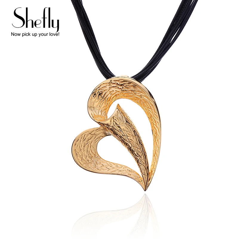 

Vintage Necklace Women Jewelry Accessories Gold Silver Color Big Metal Gothic Heart Pendant Necklace Statement Jewelry Gift
