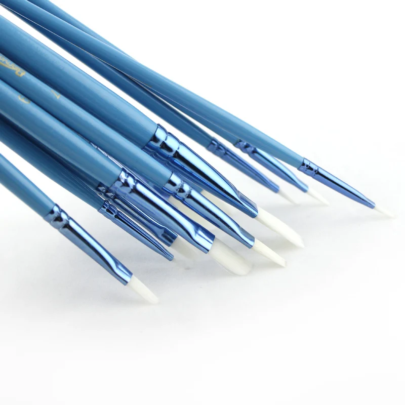 Бианьо 12 шт плоская форма нейлоновая 4 вида цветов для волос деревянная ручка