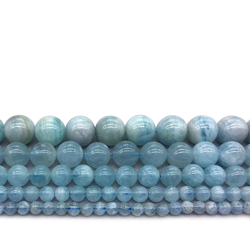 

Бусины из натурального камня голубого цвета, 4/5/6/8/10 мм, 5 А