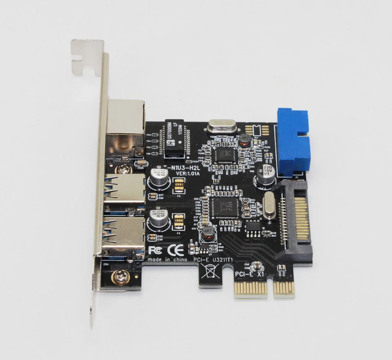 Адаптер Ethernet с 3 портами USB 0 Мбит/с PCI E на RJ45|Платы расширения| |