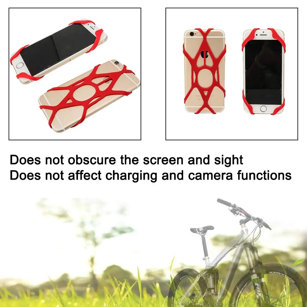 XMXCZKJ Universal Cell Phone Bicycle Motorcycle Handlebar Silicone Security Bands Phones Holder Band For IPhone Samsung GPS