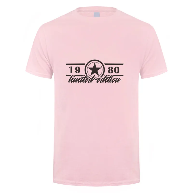 light pink Летняя Новинка 1980 Ограниченная серия футболка Топы мужские хлопковые с коротким рукавом 1980 День рождения Подарочная Футболка мужская футболка OZ-269 - Цвет: light pink
