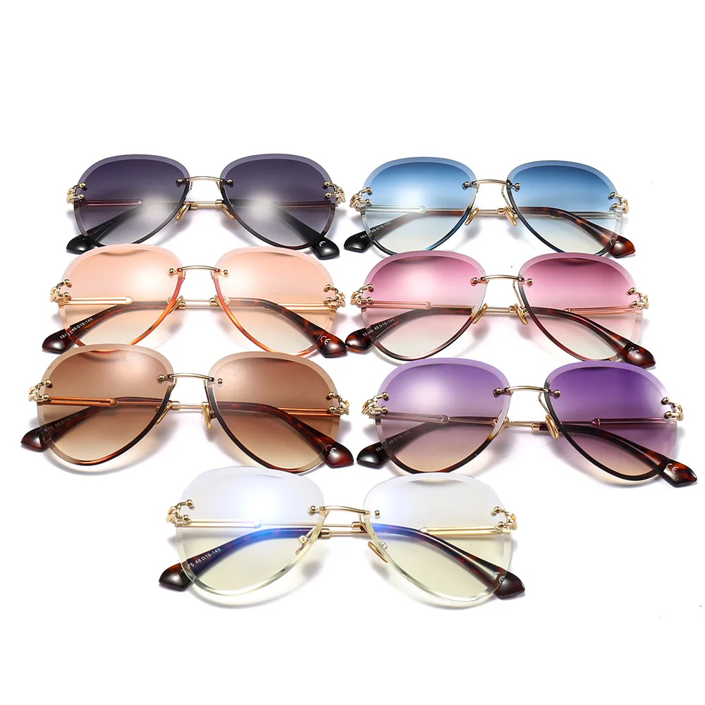 Oculos De Sol Ретро Разноцветные градиентные женские солнцезащитные очки без оправы