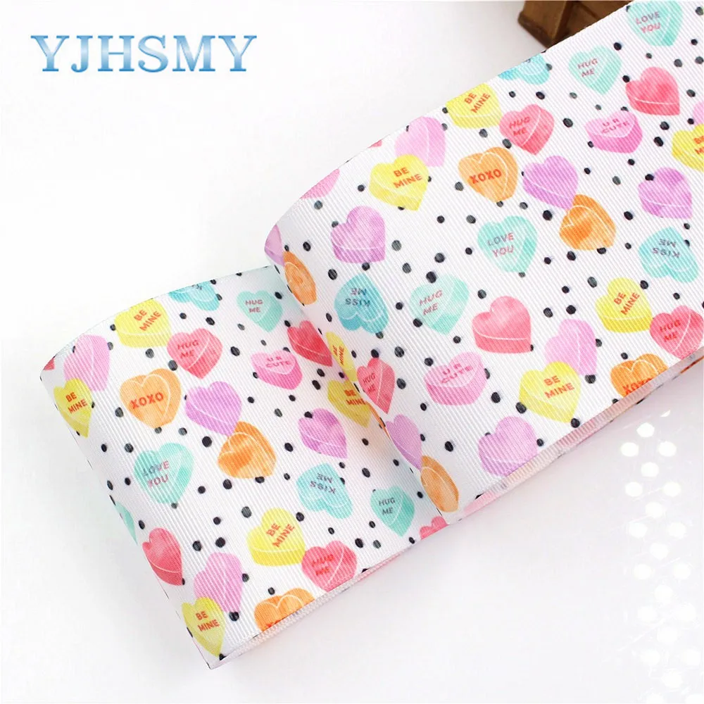 YJHSMY I 18428 58 10 ярдов 75 мм мультфильм печатных grosgrain ленты DIY ручной работы аксессуары