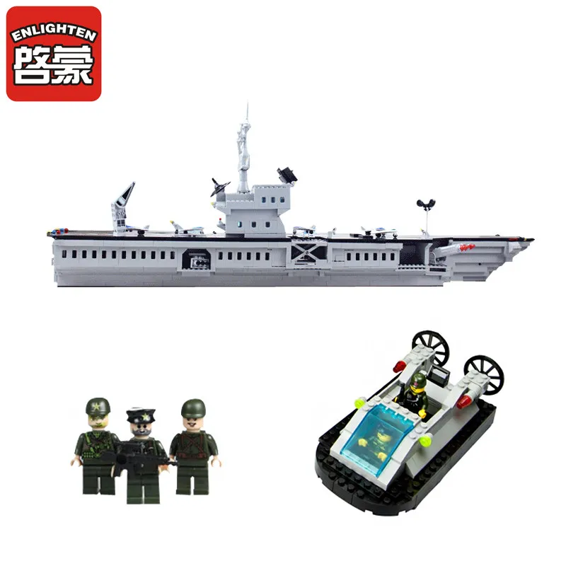 Военный крейсер подводная лодка авианосец наборы совместимые с Legoed строительные