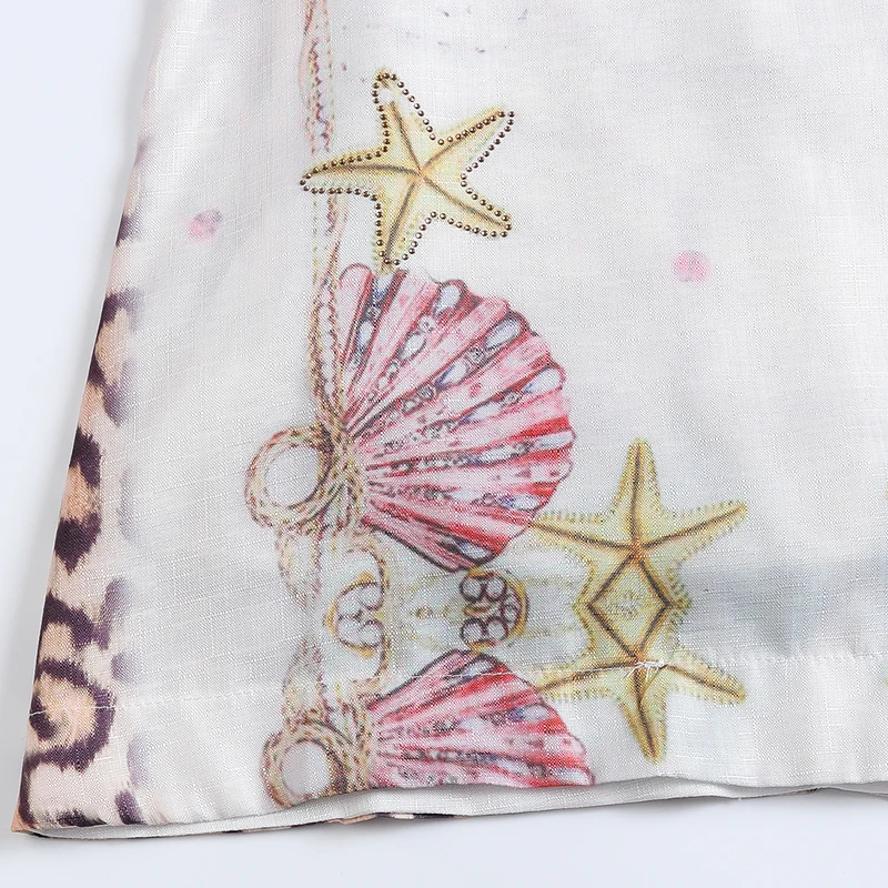 2019 New Kids Dresses For Girls Leopard Starfish A-line Cotton Top Fashion Toddler Summer Girl Clothing Party 2-8 Year Child | Детская