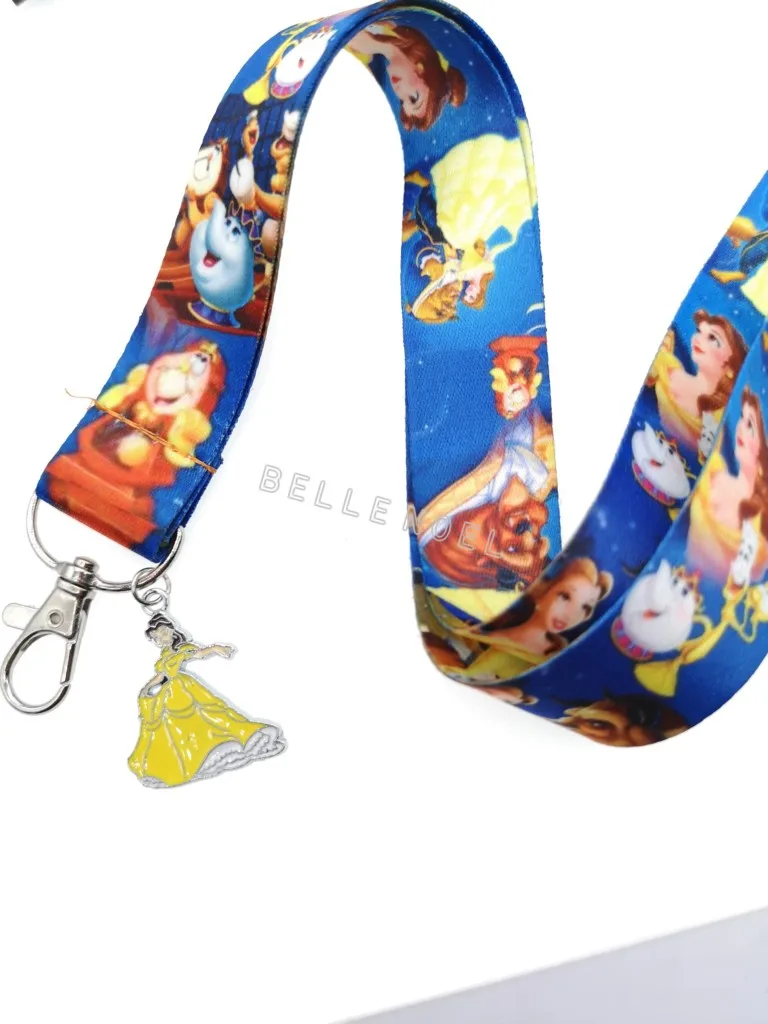 1 0 шт мультфильм Красавица и Чудовище шеи ремни Lanyards ID карты, ключ condolнуем ремень смешанный L1036