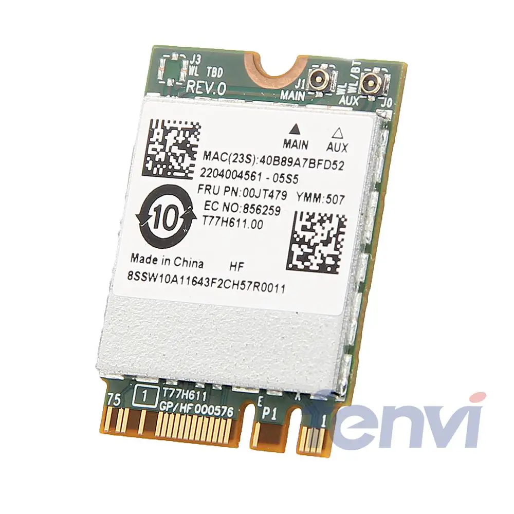 New Broadcom BCM94356ZAE Wireless-AC NGFF 867Mbps 802.11ac Wifi Bluetooth BT 4.1 Card For IBM/Lenovo FRU:00JT479 Network Adapter |