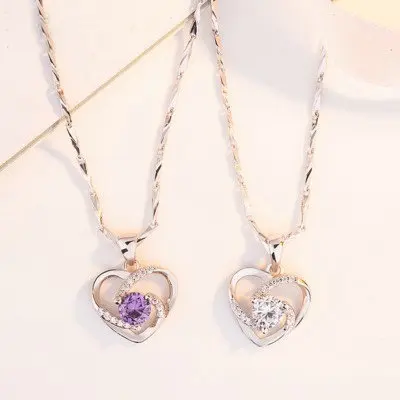 Funmor простой кулон в виде сердца ожерелье из стерлингового серебра 925 пробы