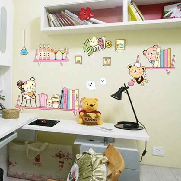 [Fundecor] Винни настенная книжная полка наклейки для детских комнат классная