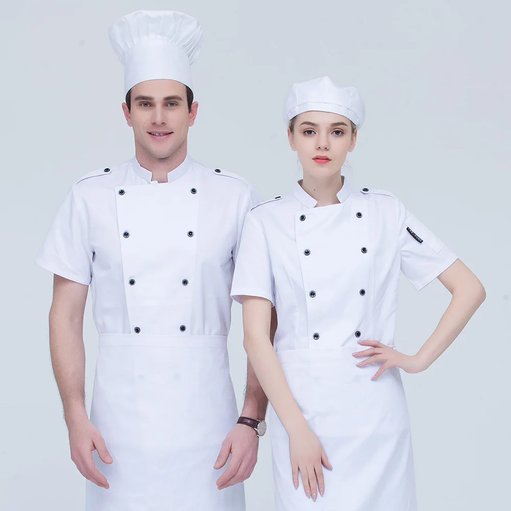 Куртка шеф повара с короткими рукавами Высококачественная двубортная форма для