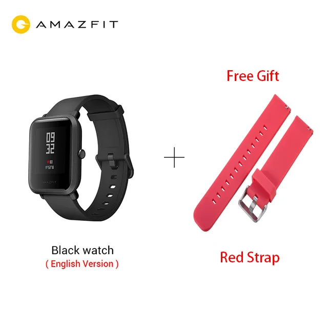 Huami Amazfit Bip Смарт часы Молодежная версия Pace Lite Bluetooth 4,0 gps Пульс 45 дней батарея IP68 - Цвет: add red