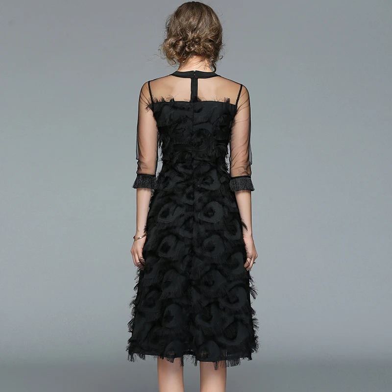 

ZP6163 Actual Shot - Spot 2019 New tasseled feather dress, net veil, Princess dress, fluffy dress, lady of temperament