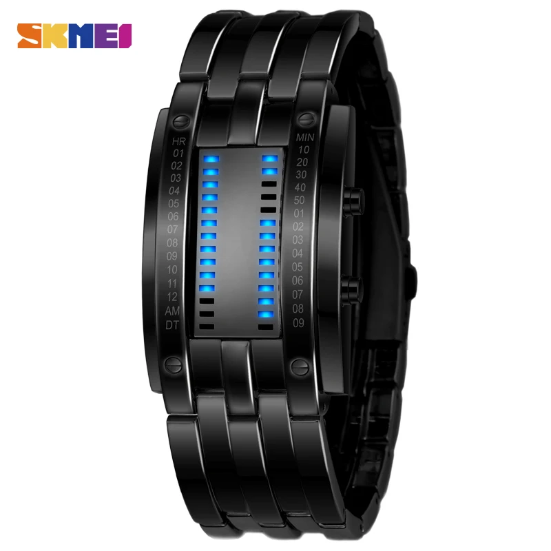 

SKMEI Creative Date Hour Design LED Display Men Digital Watch Waterproof Male Wristwatch Sport Watches Clock Relogio Masculino