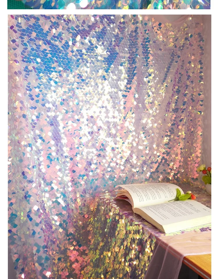 

Переливающаяся скатерть Русалка Единорог вечевечерние голографическая Свадьба бейби душ день рождения вышивка сетчатая кружевная блестя...