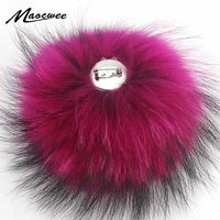 colorful color raccoon fur pompoms needle fur pompon for knitted hat cap beanies scarves bags shoes real fur pom poms with pin