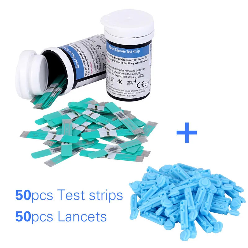 50 Strips Lancets FDA безопасный точный mmol/L измеритель уровня глюкозы в крови с тестовыми полосками Lancets GLM-76 прибор для определения уровня сахара в крови глюкометр - Цвет: 50 Strips Lancets