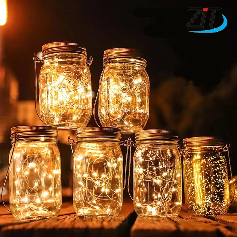Светодио дный светодиодная Фея солнечный свет для Mason Jar крышка вставка Цвет