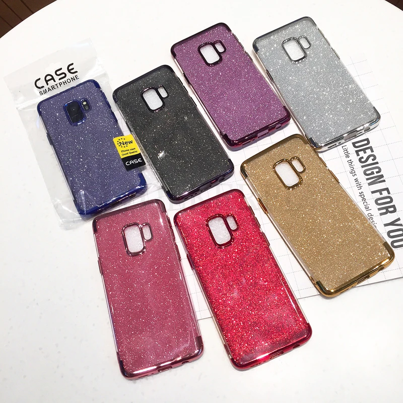 С сияющими блестками чехол s для samsung Galaxy S9 S8 S7 край J4 J6 J8 A6 A8 плюс A7 A5 J5 J7 мягкий чехол из термопластика чехол